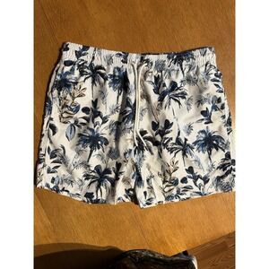 Rodd & Gunn Swim Trunks XL Palm Floral Board Shorts Blue White Mesh Lined